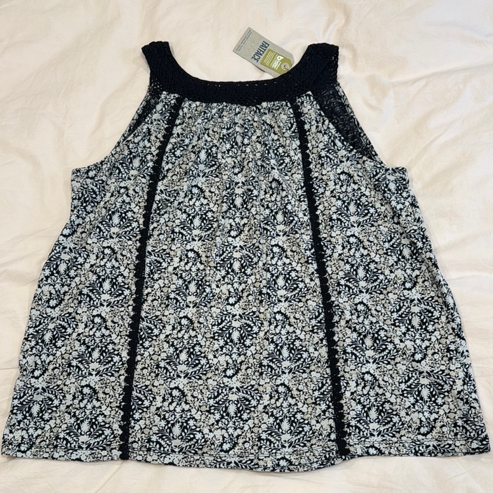Fat Face Floral Crochet Neck Tank Top